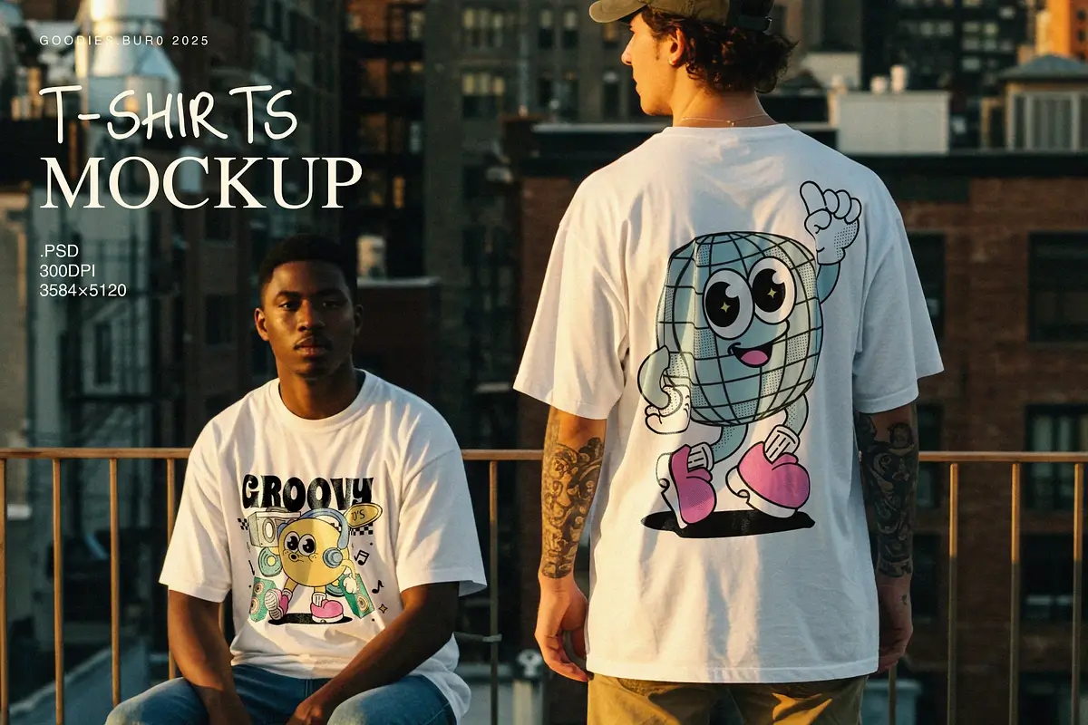 Urban Rooftop T-Shirt Mockup