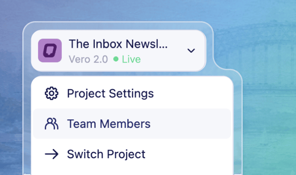 Simpler project & account nav